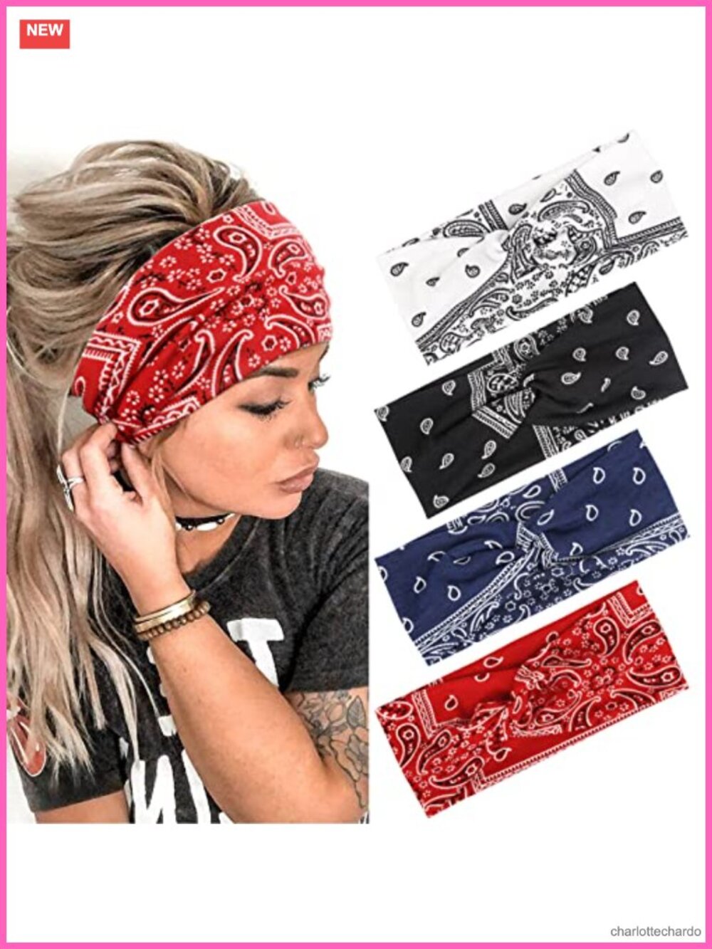Knotted Headband Set Elastic Non-Slip Turban Hair Wrap for Women Sport
